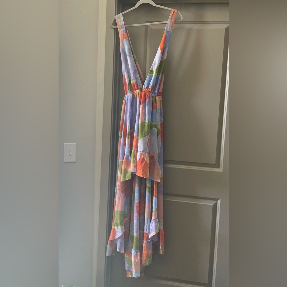 Meet Me in Santorini Women's Multicolor High-Low Maxi Dress